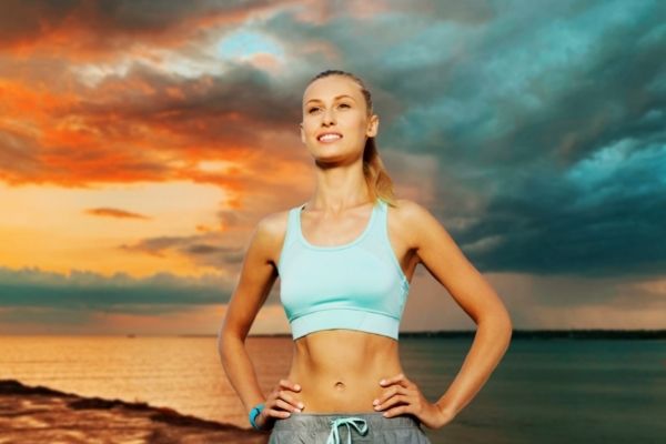 Happy woman quotes about exercise and mental health